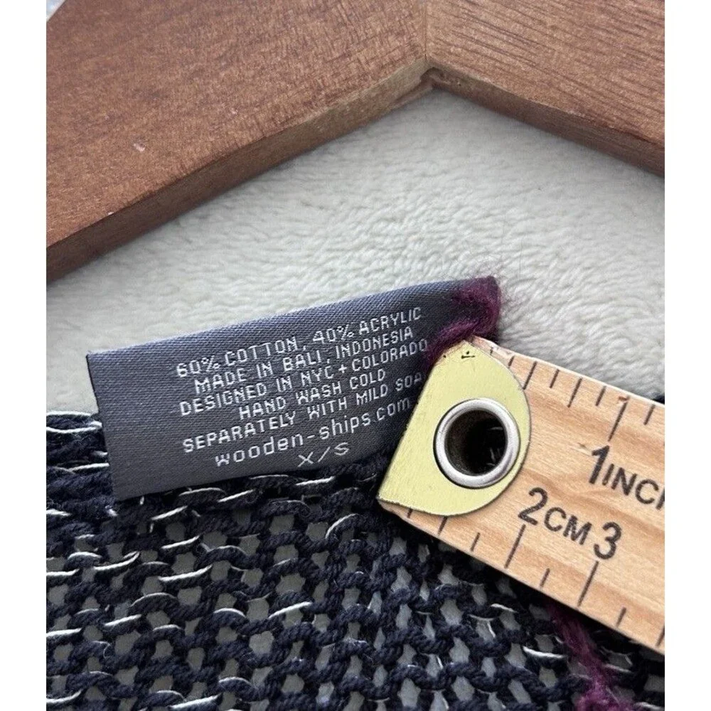 Wooden Ships Knit Sweater XS/Small Marled Boxy Cropped Lightweight - Picture 12 of 12